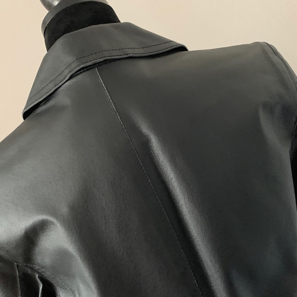 Black Nappa Leather Jacket, NWT, Size Medium - Picture 6 of 8